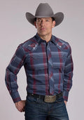 Roper 3114 Plaid (Grey/Wine) - Men's Western Shirt