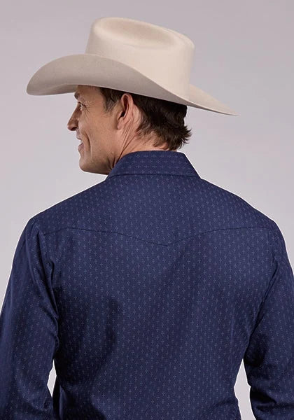 Roper 2895 Diamond Dots (Blue) - Men's Western Shirt