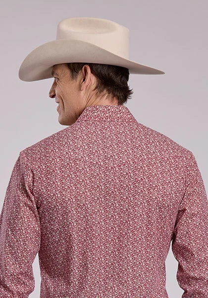 Roper 2896 Floral Print (Red) - Men's Western Shirt