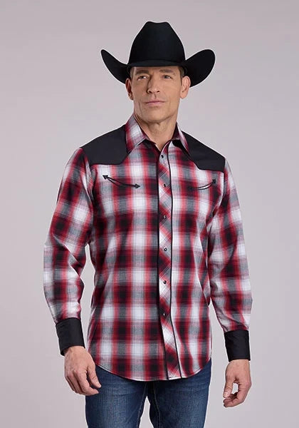 Roper 2901 Retro Contrast (Red) - Men's Western Shirt