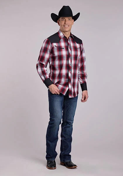 Roper 2901 Retro Contrast (Red) - Men's Western Shirt