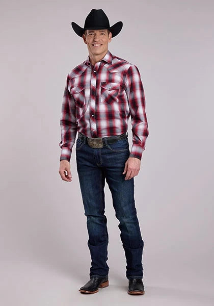 Roper 2901 Black Plaid (Red) - Men's Western Shirt