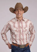 Roper 2903 Wine Plaid (Cream) - Men's Western Shirt