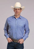Roper 3031 Wide Stripe (Blue) - Men's Western Shirt