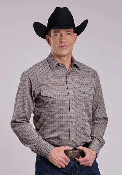 Roper 2910 Double Diamonds (Grey) - Men's Western Shirt