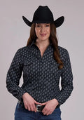 Roper 3270 Paisley (Black/Grey) - Women's Western Shirt