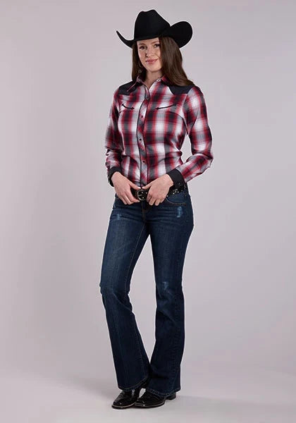 Roper 2901 Black Plaid (Red) - Women's Western Shirt