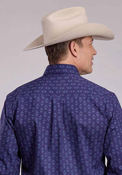 Roper 2827 Aztec Print (Navy) - Men's Western Shirt