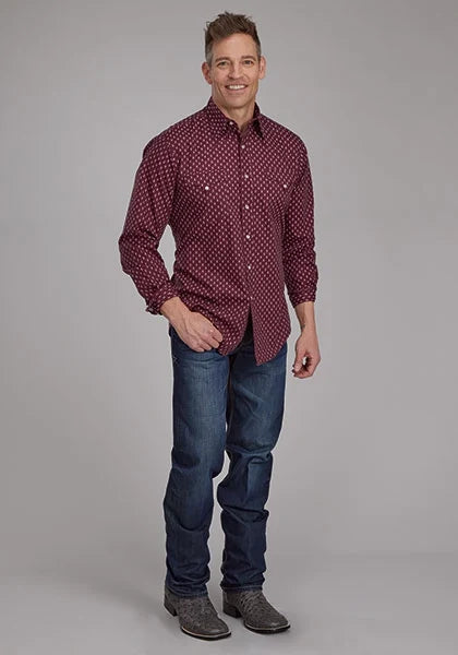 Roper 2174 Arrow Print (Red) - Men's Western Shirt