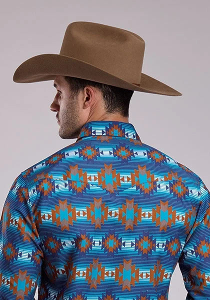 Roper 2835 Serape Stripe (Blue) - Men's Western Shirt