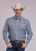 Roper 2881 Scroll Foulard (Blue) - Men's Western Shirt