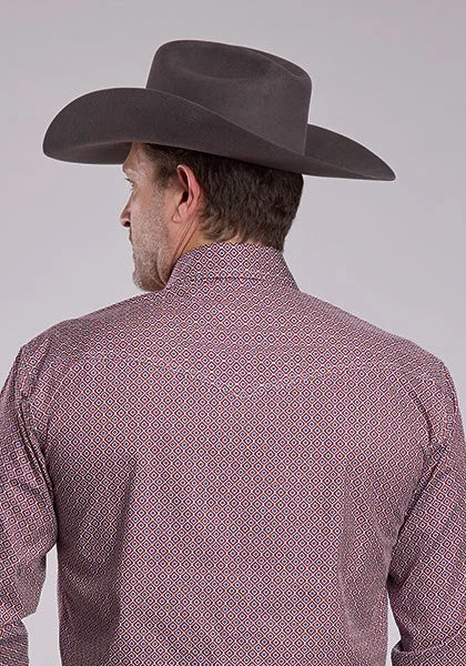 Roper 2882 Tile Foulard (Red) - Men's Western Shirt