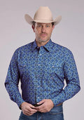 Roper 2883 Ornamental Paisley (Blue) - Men's Western Shirt