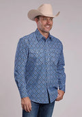 Roper 2967 Sky Medallion (Blue) - Men's Western Shirt
