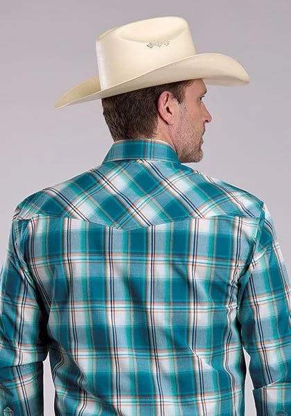 Roper 2890 Sunset Plaid (Blue) - Men's Western Shirt