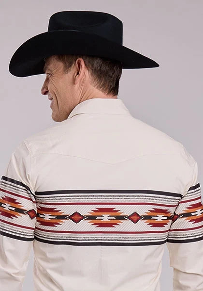 Roper 2845 Aztec Border (Cream) - Men's Western Shirt