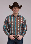 Roper 3176 Vintage Stripe (Brown) - Men's Western Shirt