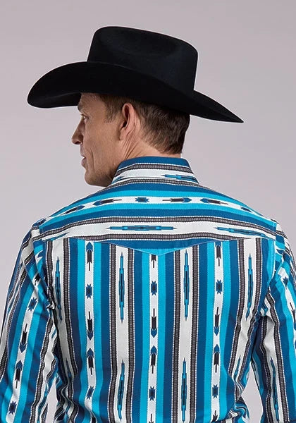 Roper 2843 Deadstock Stripe (Blue) - Men's Western Shirt