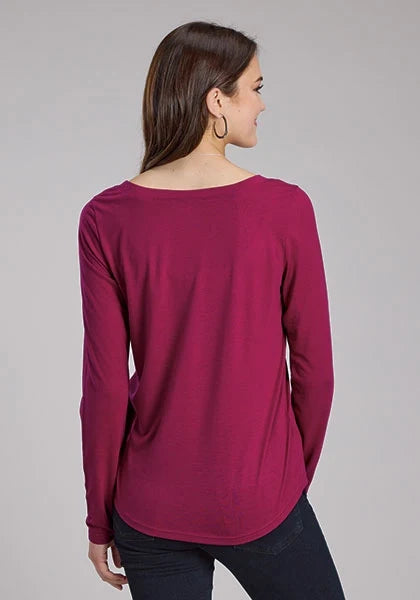 Roper 2340 Desert Print (Wine) - Women's Long Sleeve Shirt