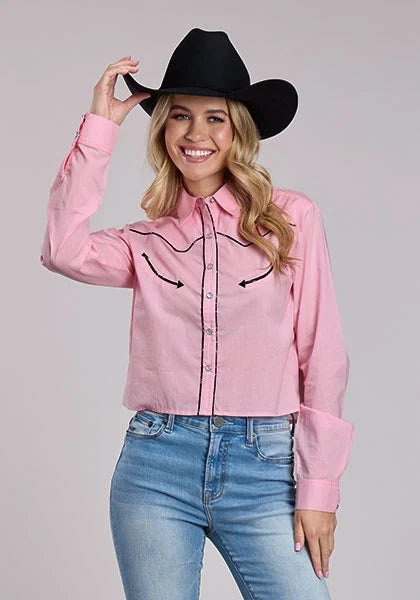 Roper 2862 Solid Arrows (Pink) - Women's Western Blouse