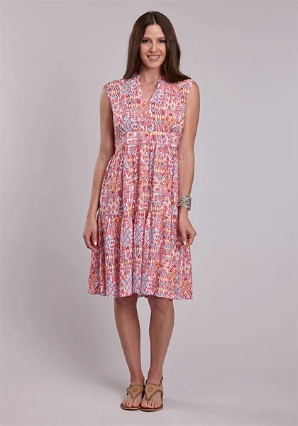 Roper 2936 Aztec Patchwork (Pink) - Women's Dress