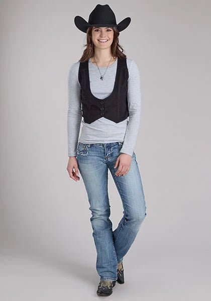 Roper 2345 Cotton Corduroy (Black) - Women's Mini Vest