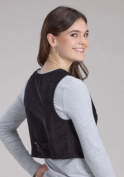Roper 2345 Cotton Corduroy (Black) - Women's Mini Vest