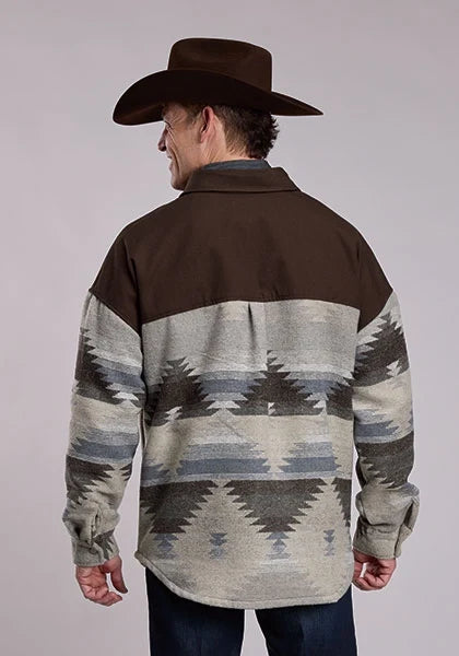 Roper 3342 Aztec (Brown) - Men's Fleece Shirt Jacket