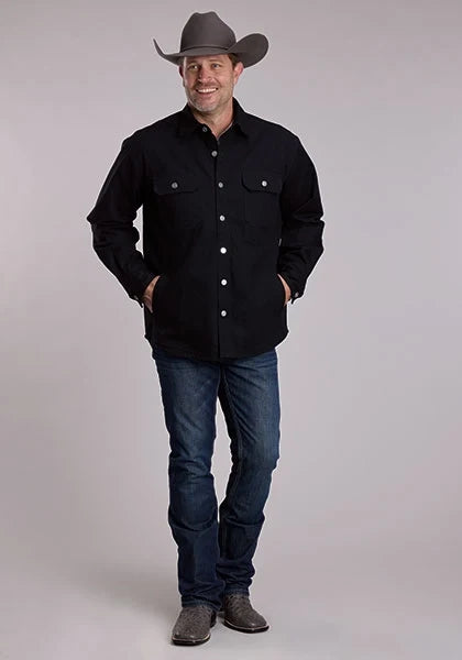 Roper 3345 Solid (Black) - Men's Canvas Shirt Jacket