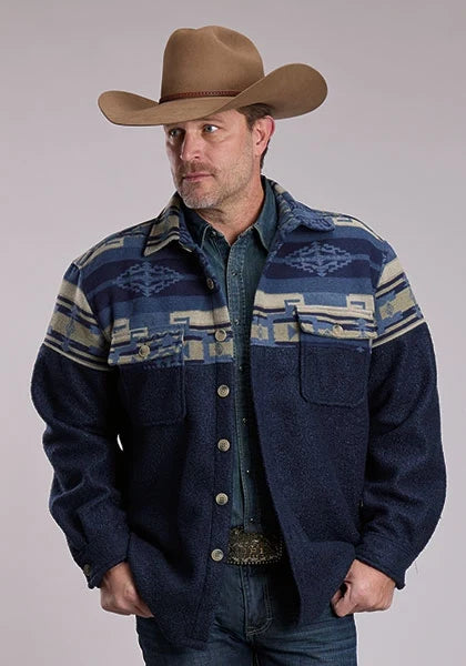 Roper 3304 Provence Weave (Blue) - Men's Shirt Jacket