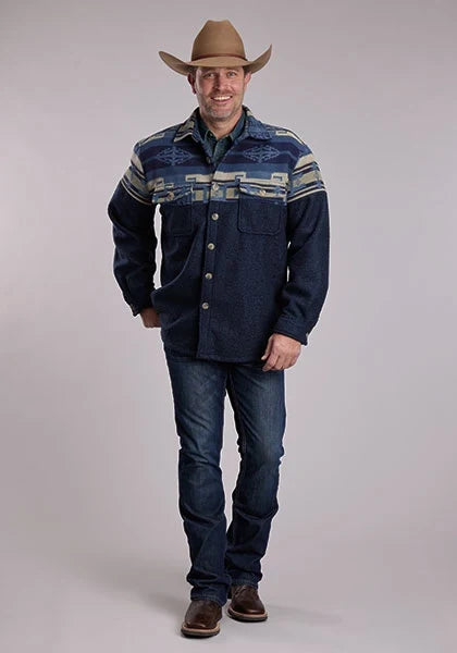Roper 3304 Provence Weave (Blue) - Men's Shirt Jacket