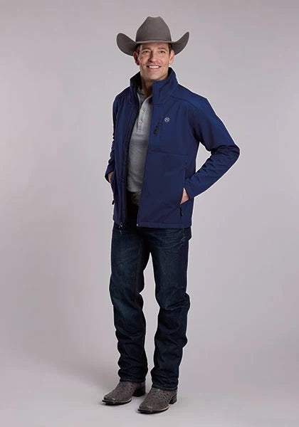 Roper 3418 Windowpane Fleece (Navy) - Men's Softshell Jacket