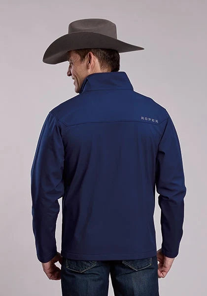 Roper 3418 Windowpane Fleece (Navy) - Men's Softshell Jacket