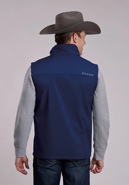 Roper 3148 Windowpane (Navy) - Men's Softshell Vest