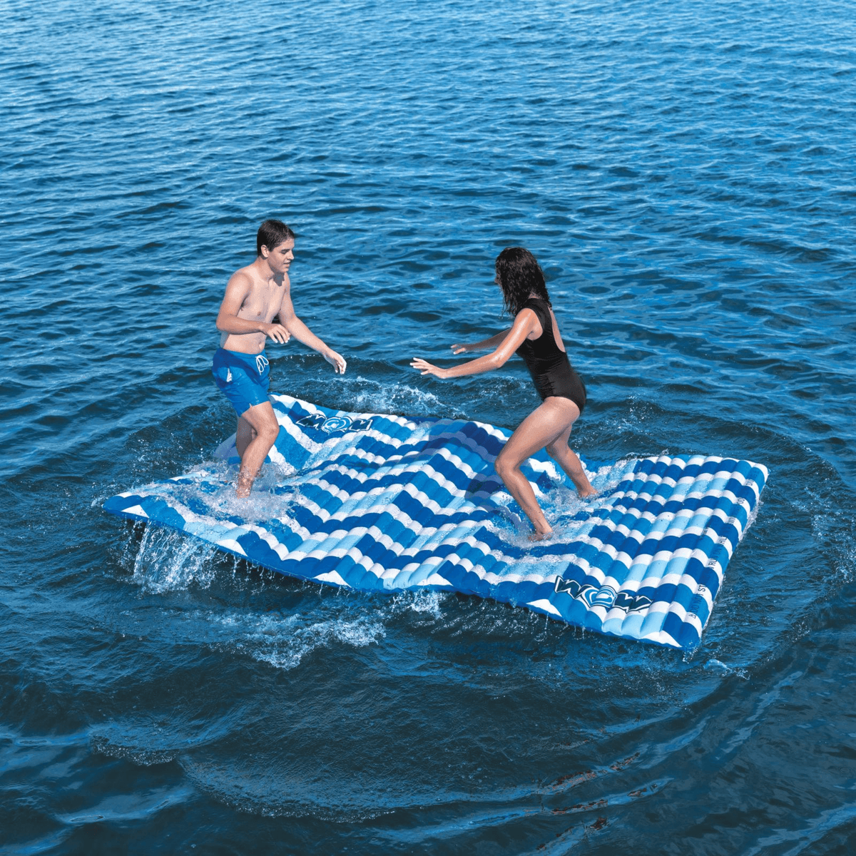 WOW Watersports Blue Chevron Water Walkway, Connects by Zipper