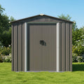 [04X06FT] Outdoor All-Weather Galvanized Metal Storage Shed With Sliding Door (SAK96472)