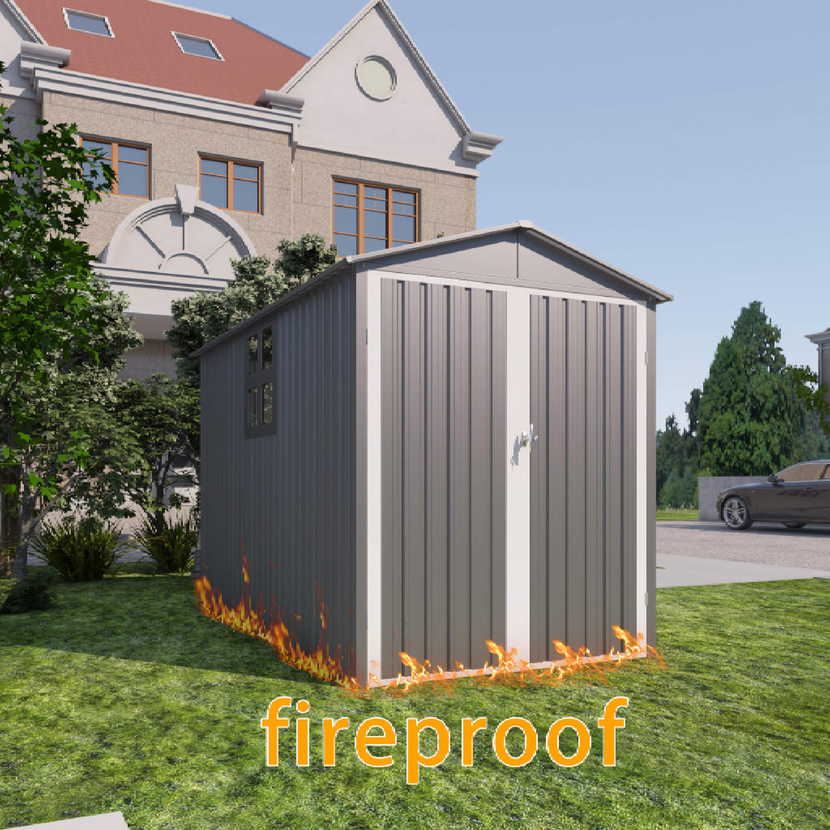 [05X10FT] Large Weatherproof Outdoor Motocycle And Tools Storage Shed (SAK91642)