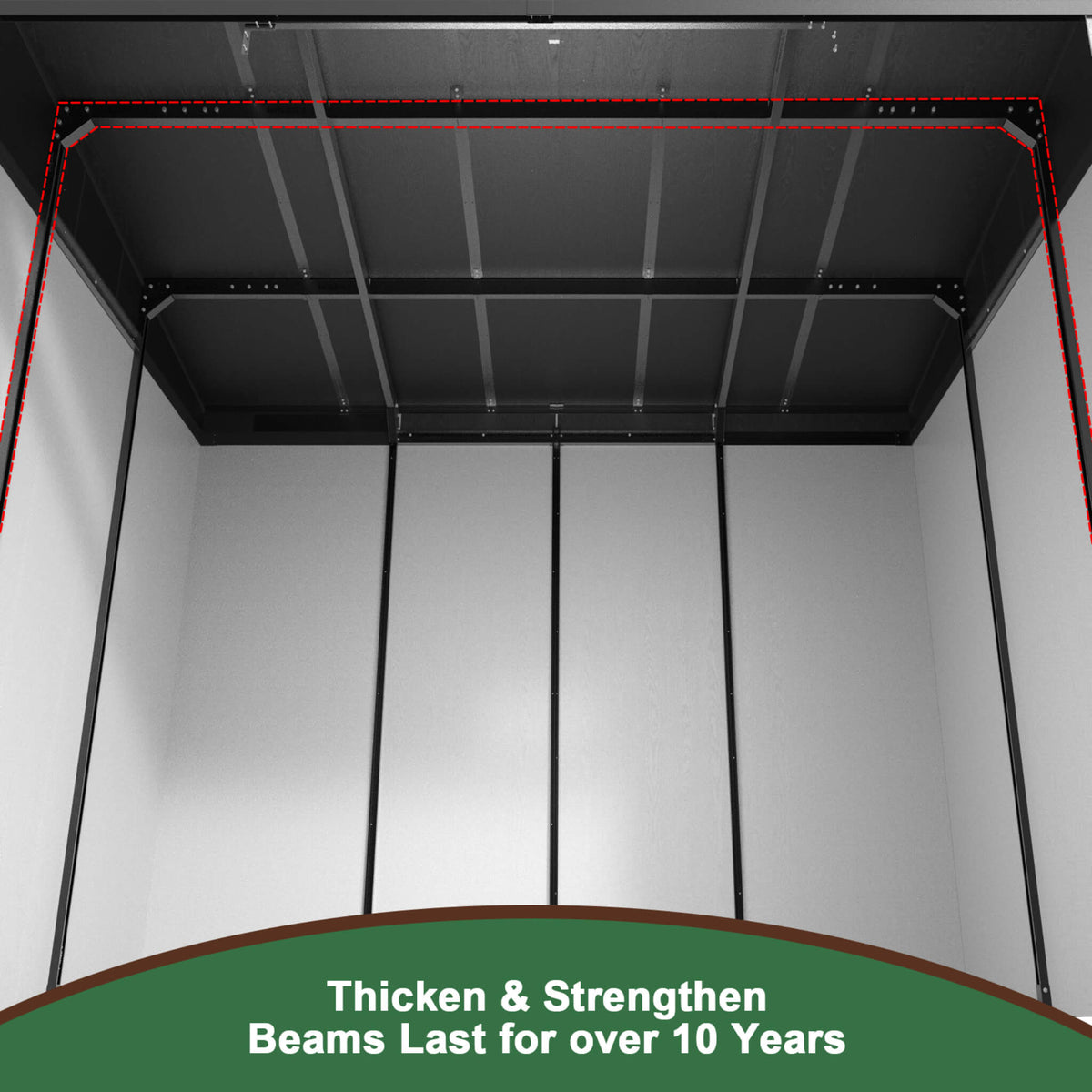 [07X10FT] Heavy-Duty Weather-Resistant Steel-Reinforced Plastic Storage Shed With Floor (SAK93148)