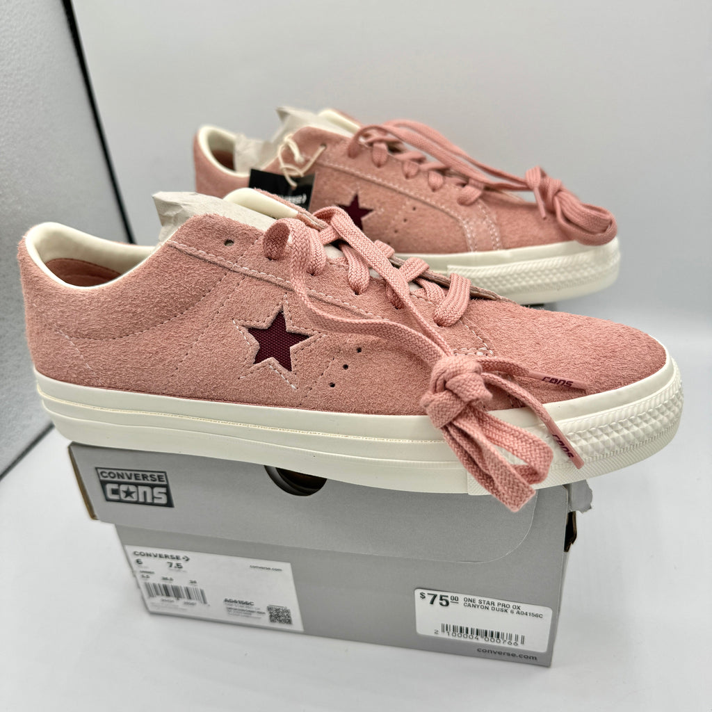 Converse One Star Pro OX Shoes Cherry Vision Canyon Dusk Pink Suede Leather