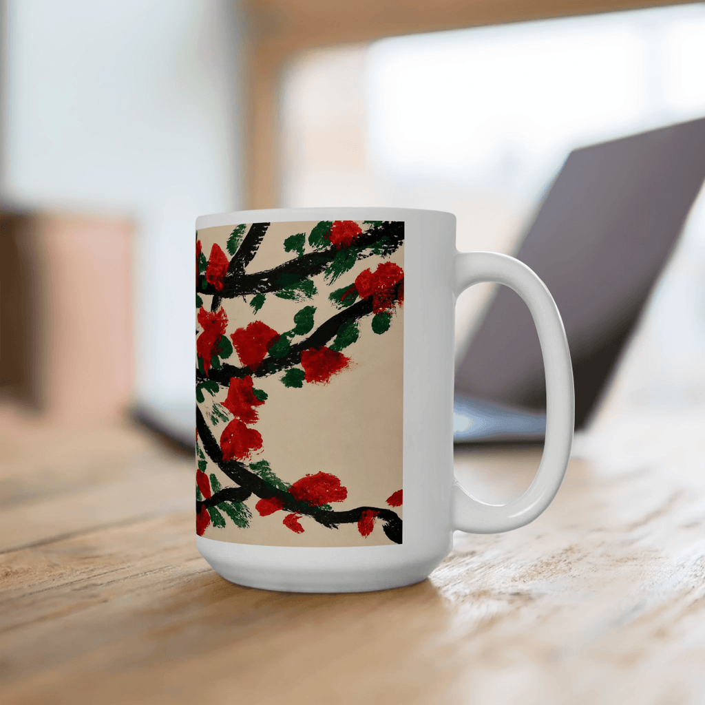 PimsArt Hummingbird and Cherry Blossom Mug From Original Painting
