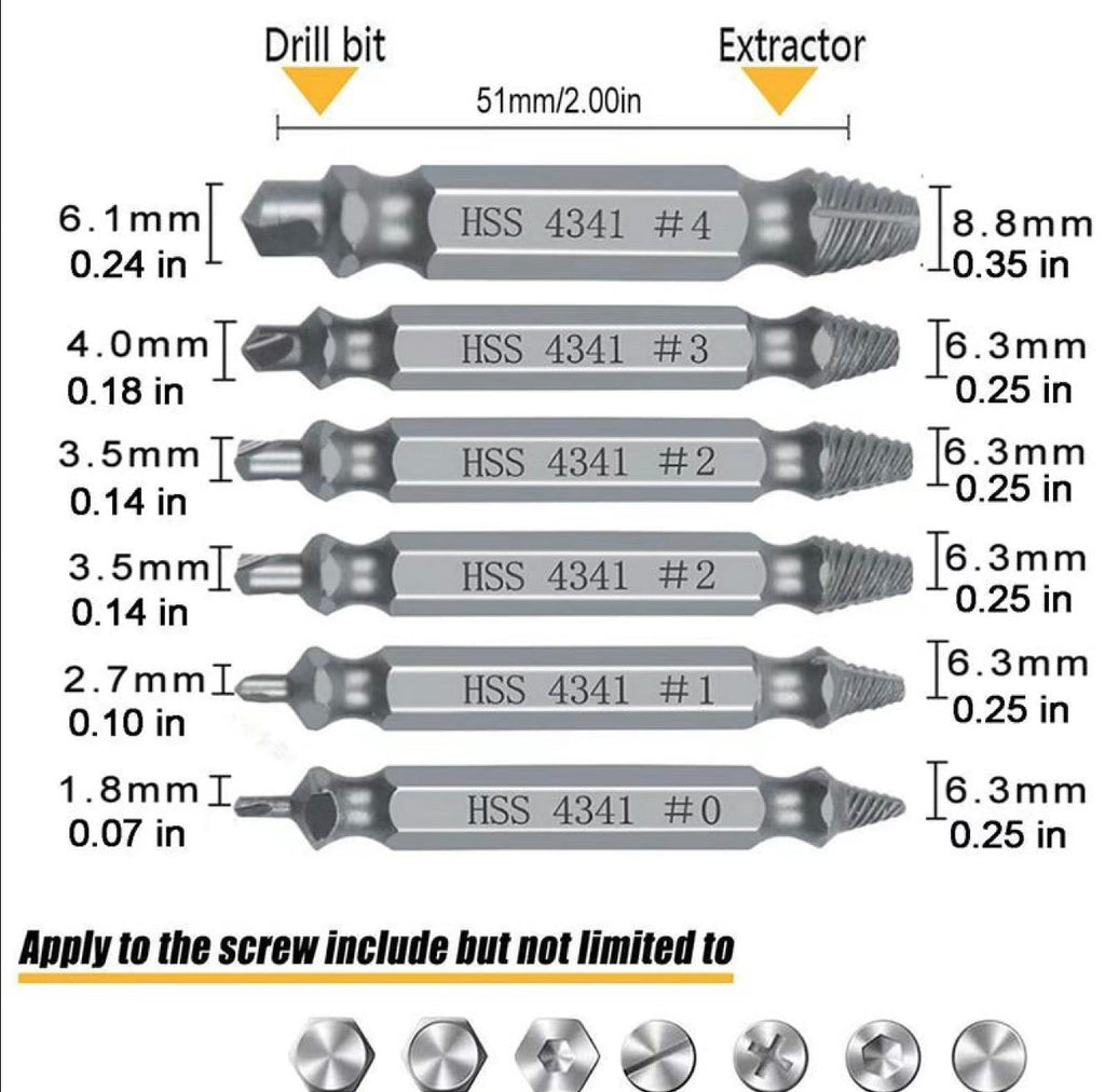 GripOut Screw Extractor Set