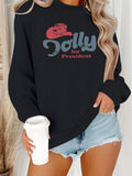 Round neck fleece hoodie
