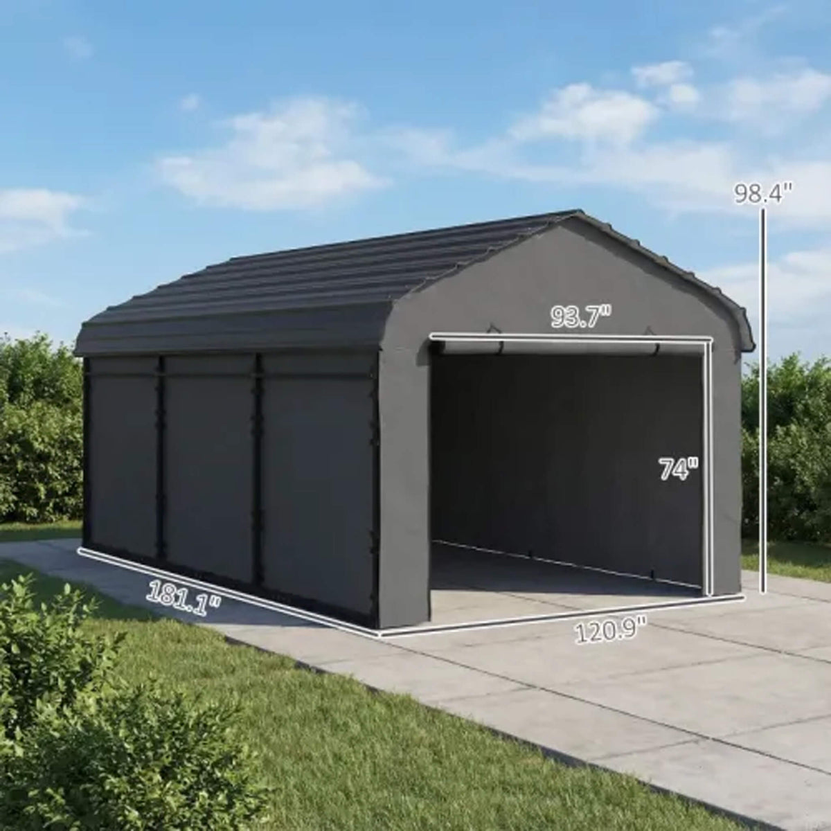 Heavy-Duty Outdoor Weather-Resistant Metal Carport Canopy (SAK47691)