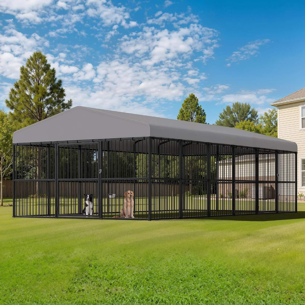 [10X20FT] Large Heavy-Duty Dog Kennel With Waterproof Roof And Dual Doors (SAK94571)
