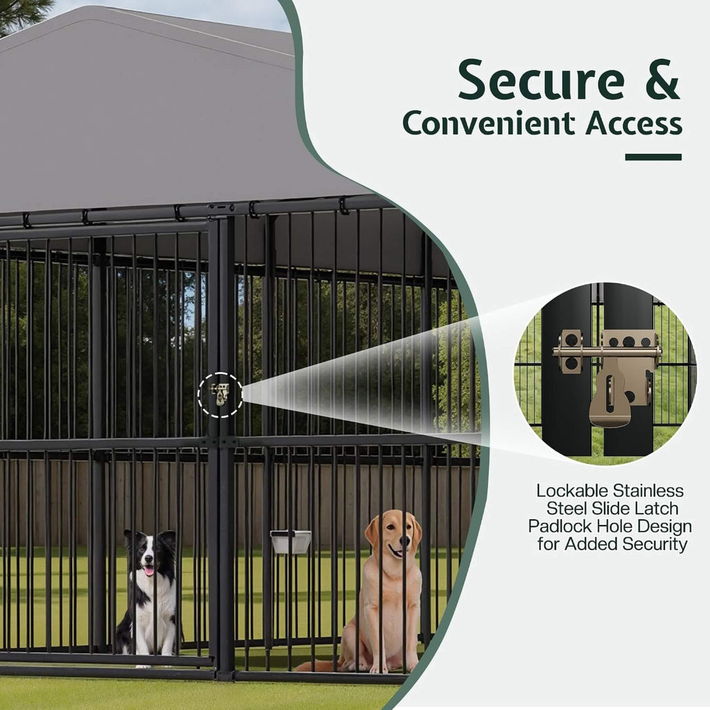 [10X20FT] Large Heavy-Duty Dog Kennel With Waterproof Roof And Dual Doors (SAK94571)