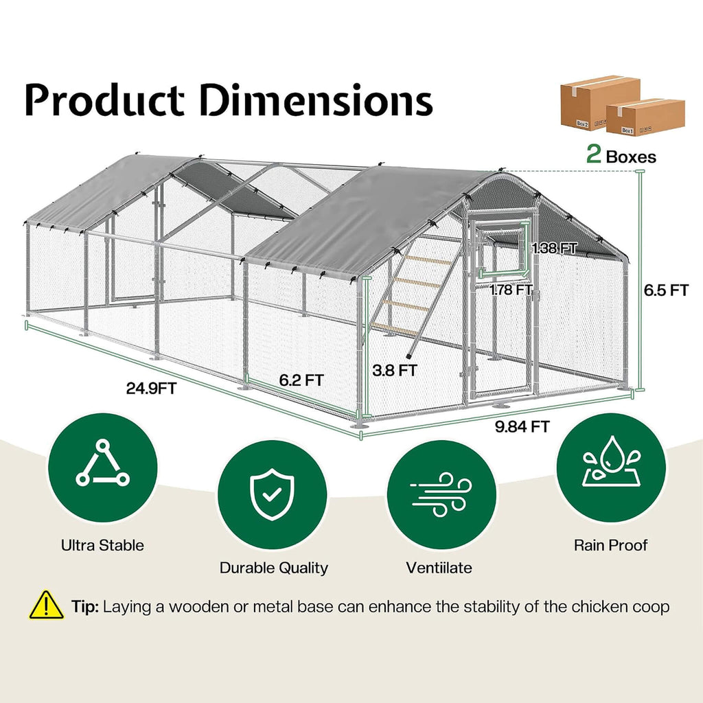 Extra-Large Walk-In Chicken Coop With Spire Roof (SAK84163)