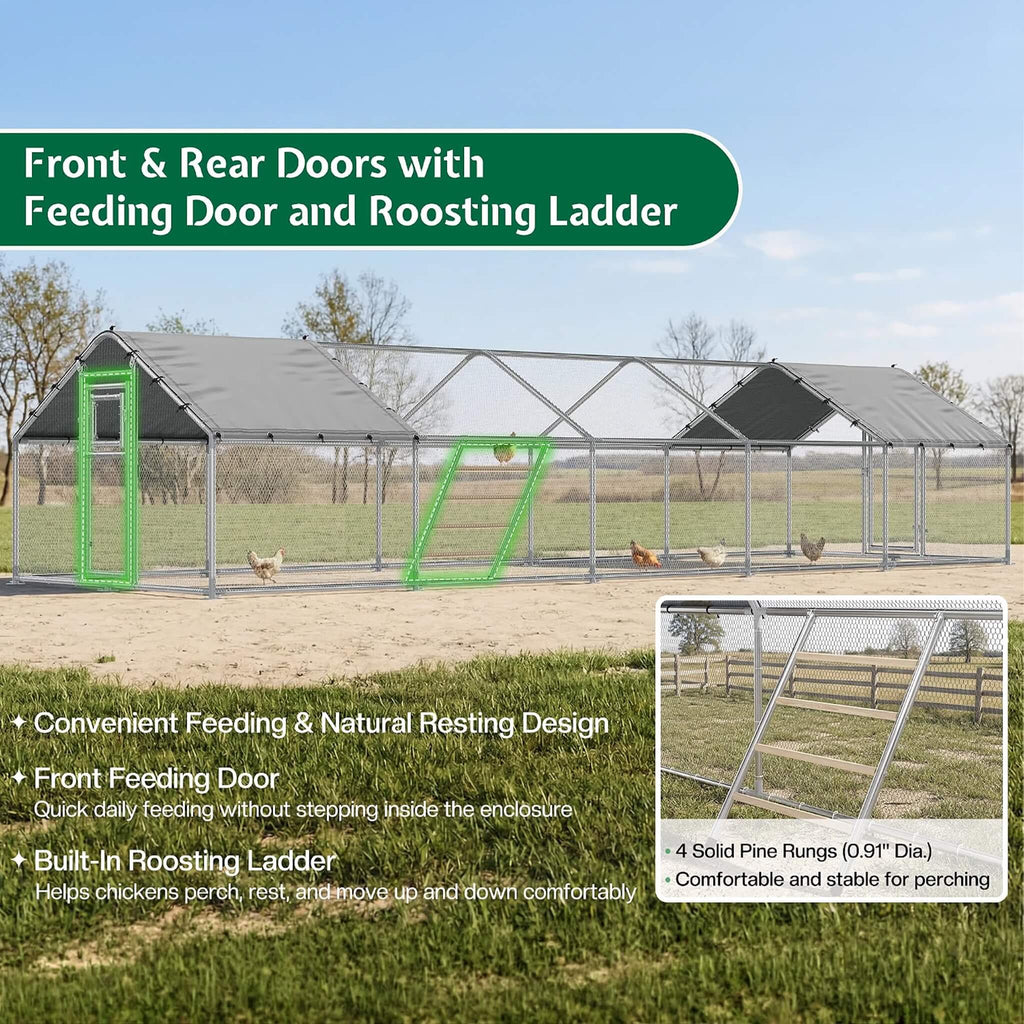 Extra-Large Walk-In Chicken Coop With Spire Roof (SAK84163)