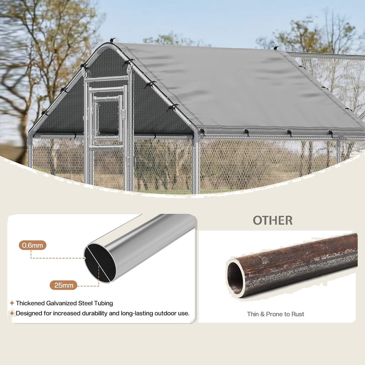 Extra-Large Walk-In Chicken Coop With Spire Roof (SAK84163)