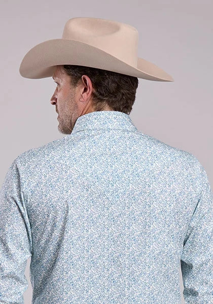 Stetson 3004 Victorian Floral (Blue) - Men's Western Shirt