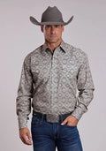 Stetson 2952 Bandana Print (Grey) - Men's Western Shirt